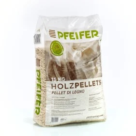 Dřevěné pelety PFEIFER A1 6 mm 15 kg / Paleta 1050 kg 70 ks x 15 kg